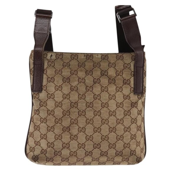 GUCCI GG Canvas Shoulder Bag Beige Silver Auth - Picture 3 of 15